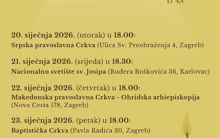 ​Molitvena osmina za jedinstvo kršćana u Zagrebu i okolici